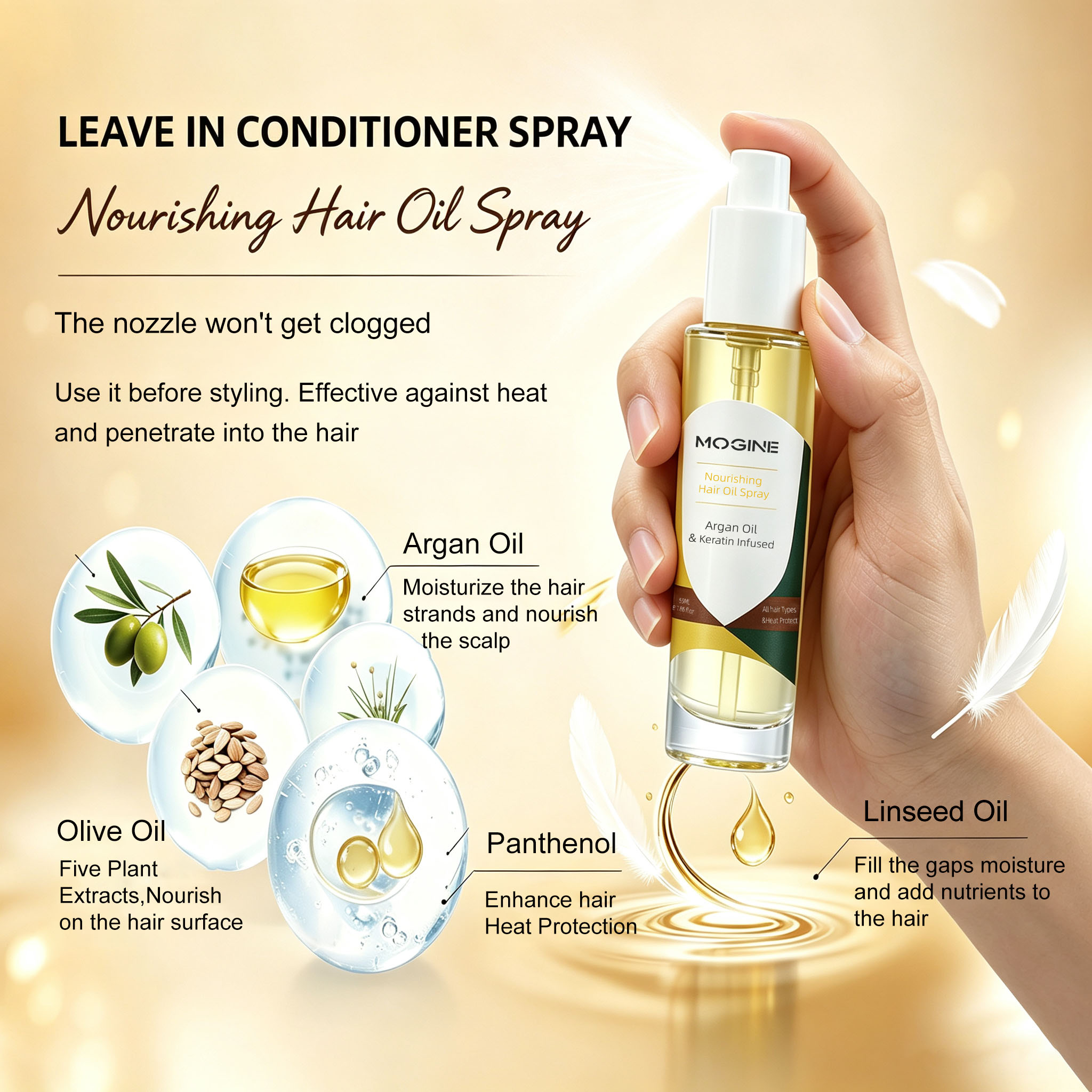 MOGINE Leave‑in Conditioner Spray MG3000